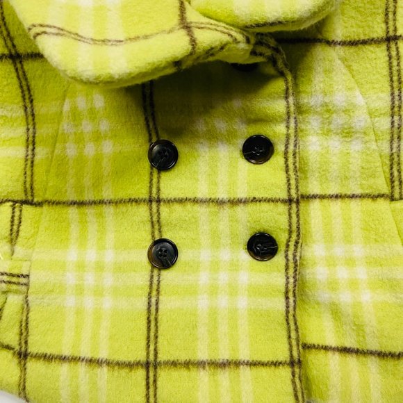Nicholas & Bears Lime Green Plaid Wool Blend Cape Size 18 months - Picture 4 of 8